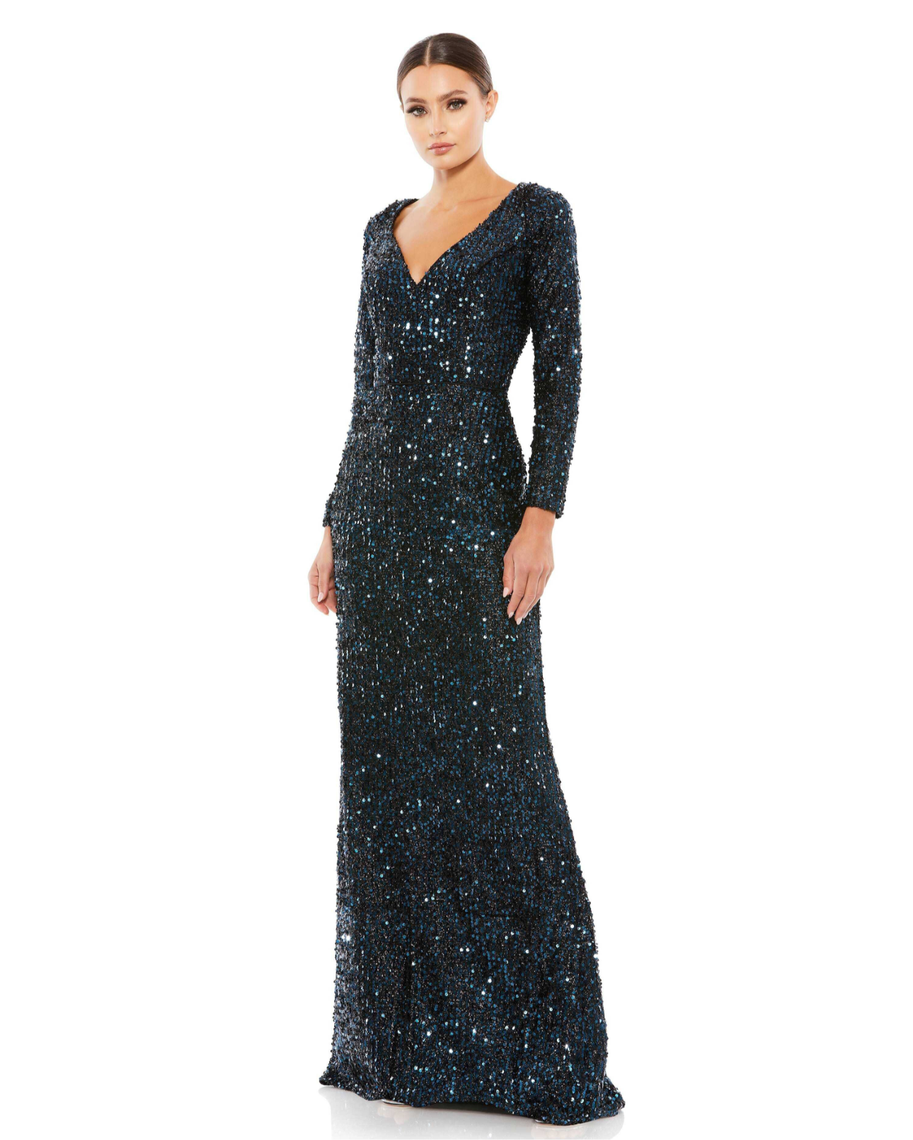 MAC DUGGAL | STLYE #26445 | LONG SLEEVE SEQUINED GOWN