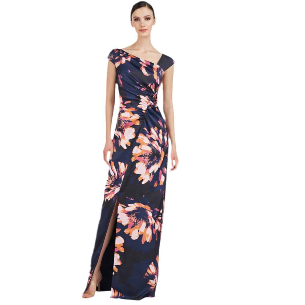 KAY UNGER | WAFA COLUMN FLORAL GOWN