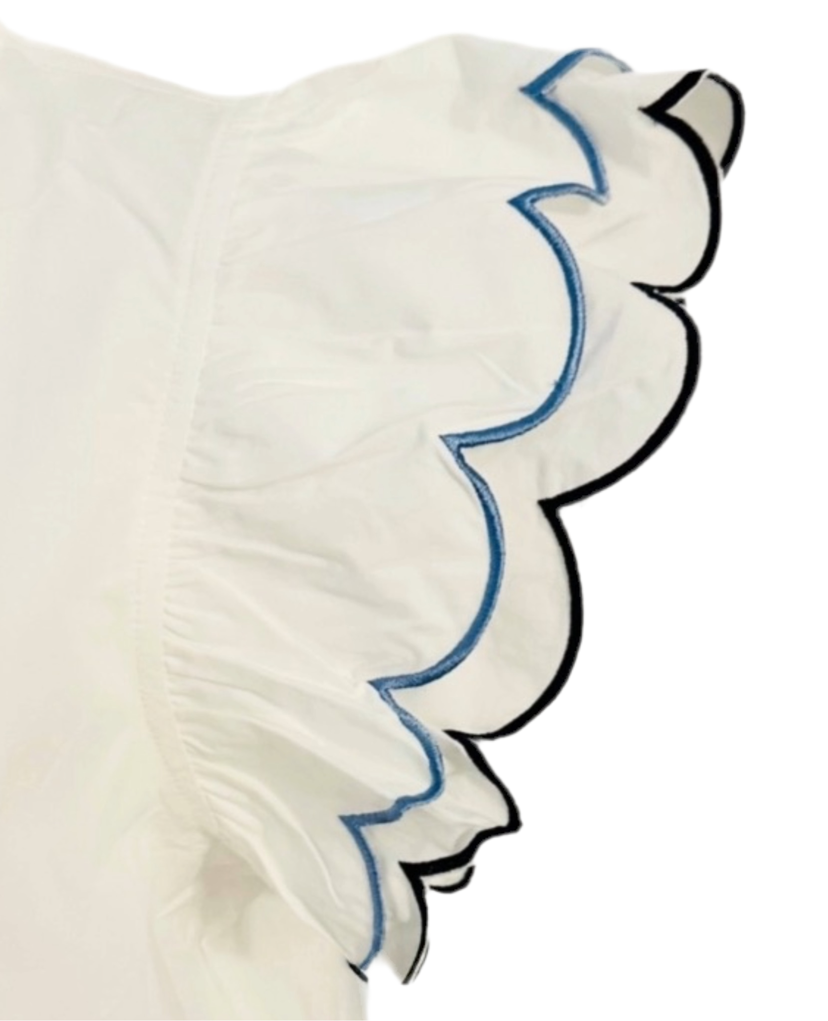 THE SCRALETT SCALLOP-TRIM POPLIN TOP