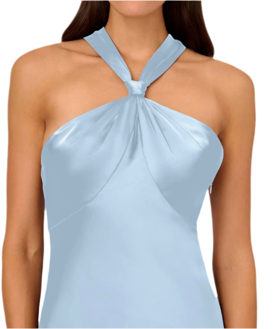 LIV FOSTER | SATIN HALTER EVENING DRESS