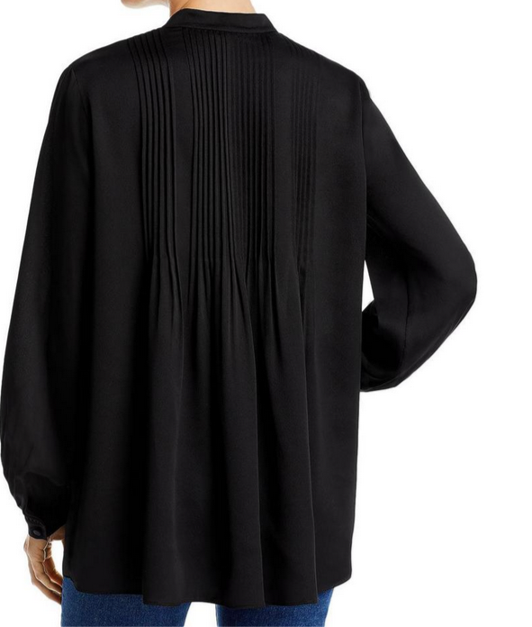 LAFAYETTE 148 NEW YORK | PINTUCK TIE NECK BLOUSE