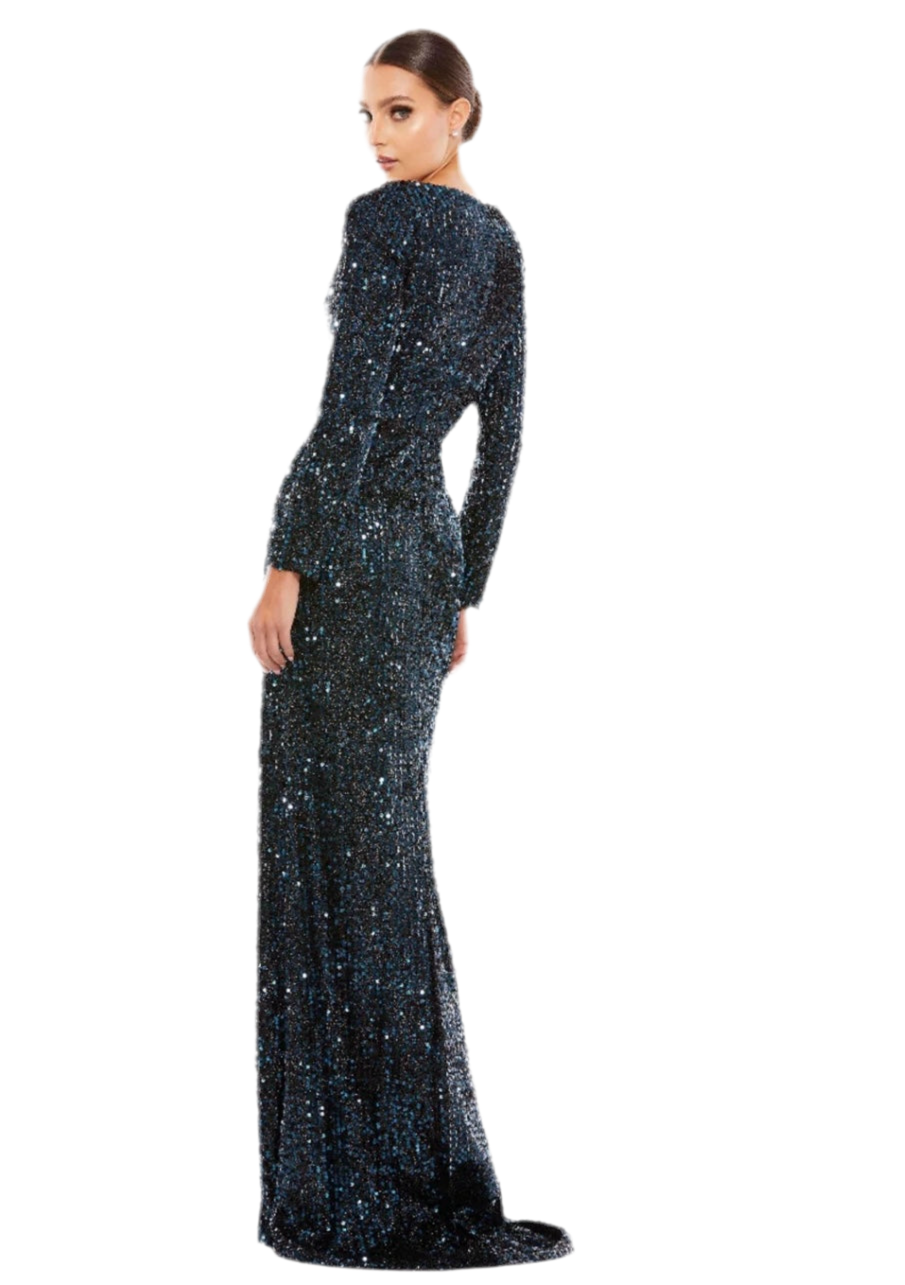 MAC DUGGAL | STLYE #26445 | LONG SLEEVE SEQUINED GOWN