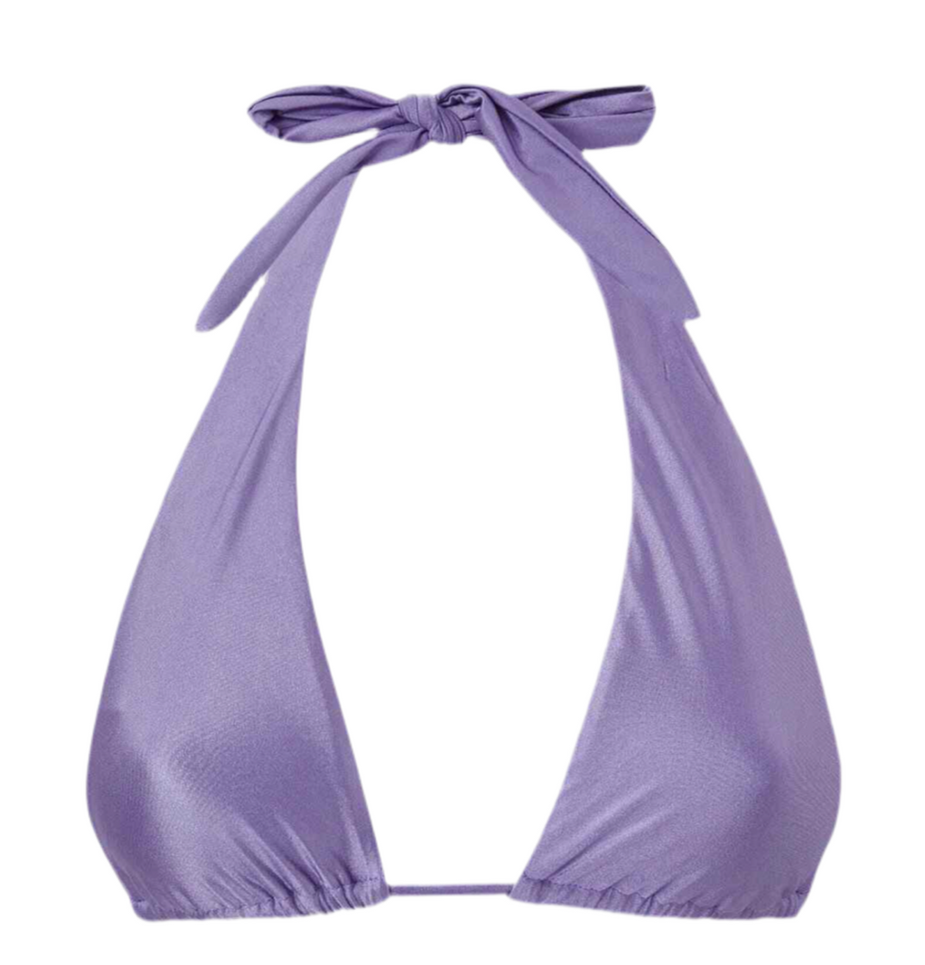 GOOD AMERICAN | SHINE RUCHED HALTER BIKINI TOP