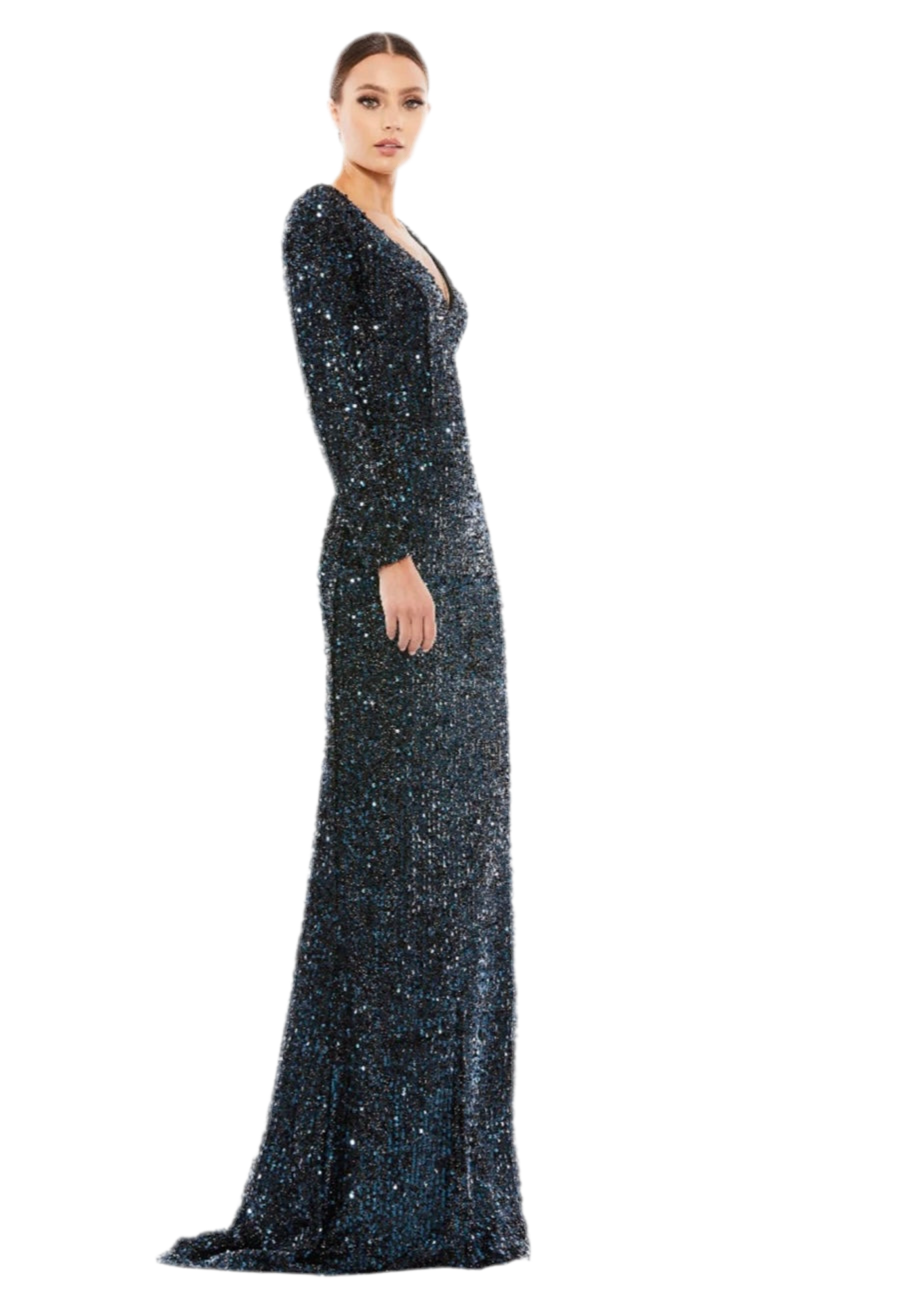 MAC DUGGAL | STLYE #26445 | LONG SLEEVE SEQUINED GOWN