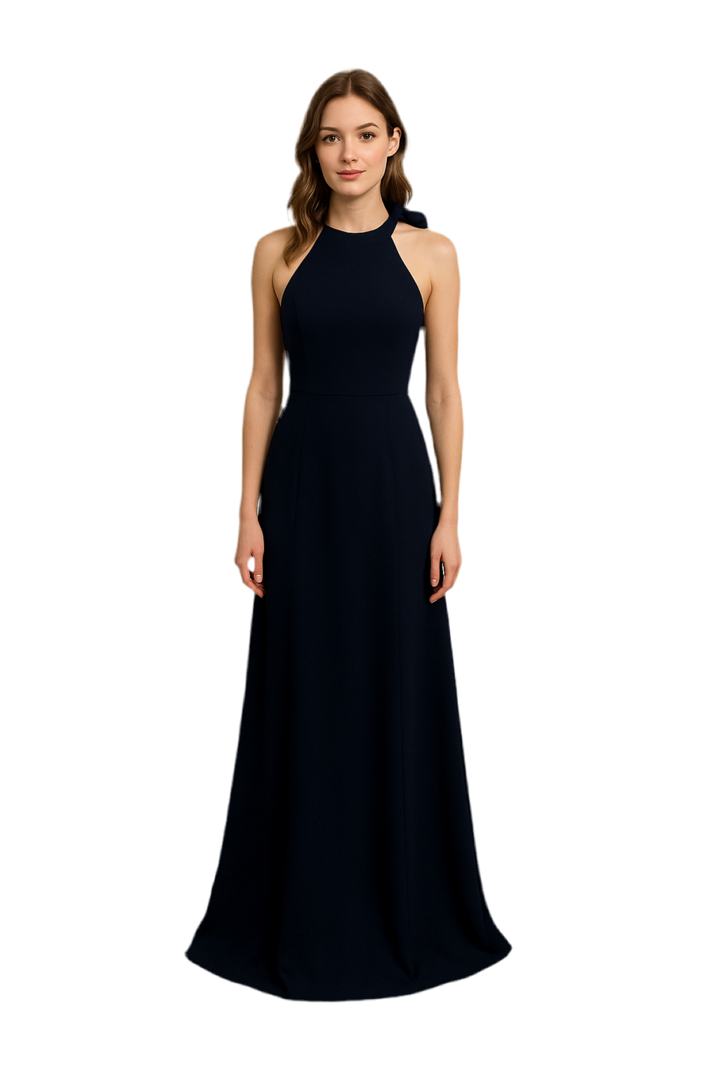 AFTER SIX | STYLE # 6827 | CREPE BOW-NECK OPEN BACK TRUMPET DRESS