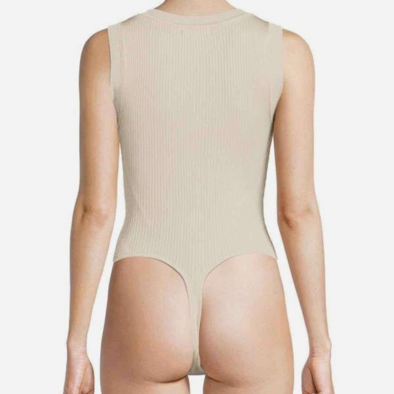 GOOD AMERICAN | RIBBED THONG BODYSUIT